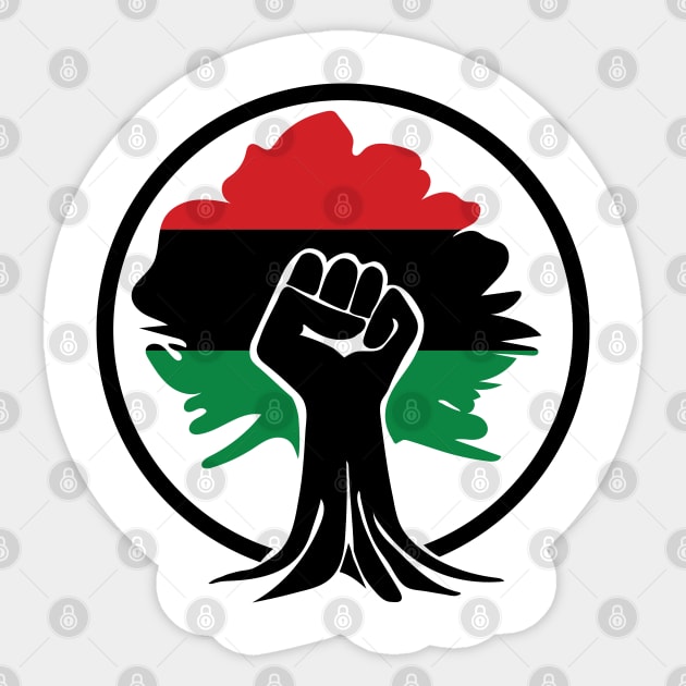 Black Fist, Flag, Rooted, Black Lives Matter, Civil Rights Sticker by UrbanLifeApparel